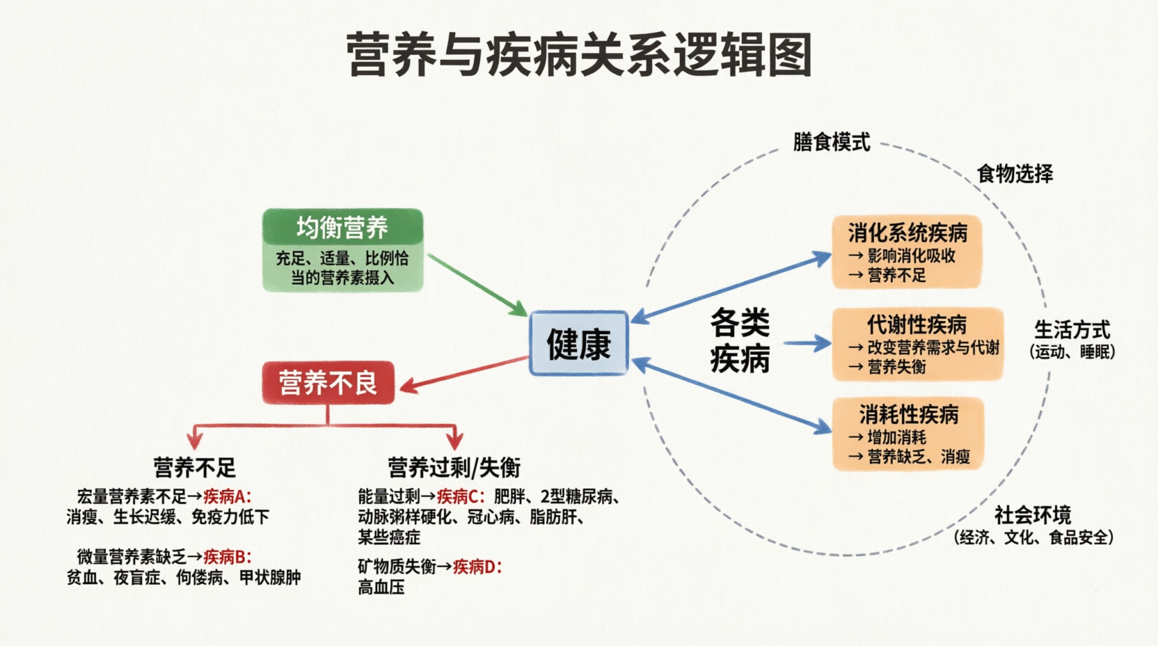 营养与疾病关系逻辑图